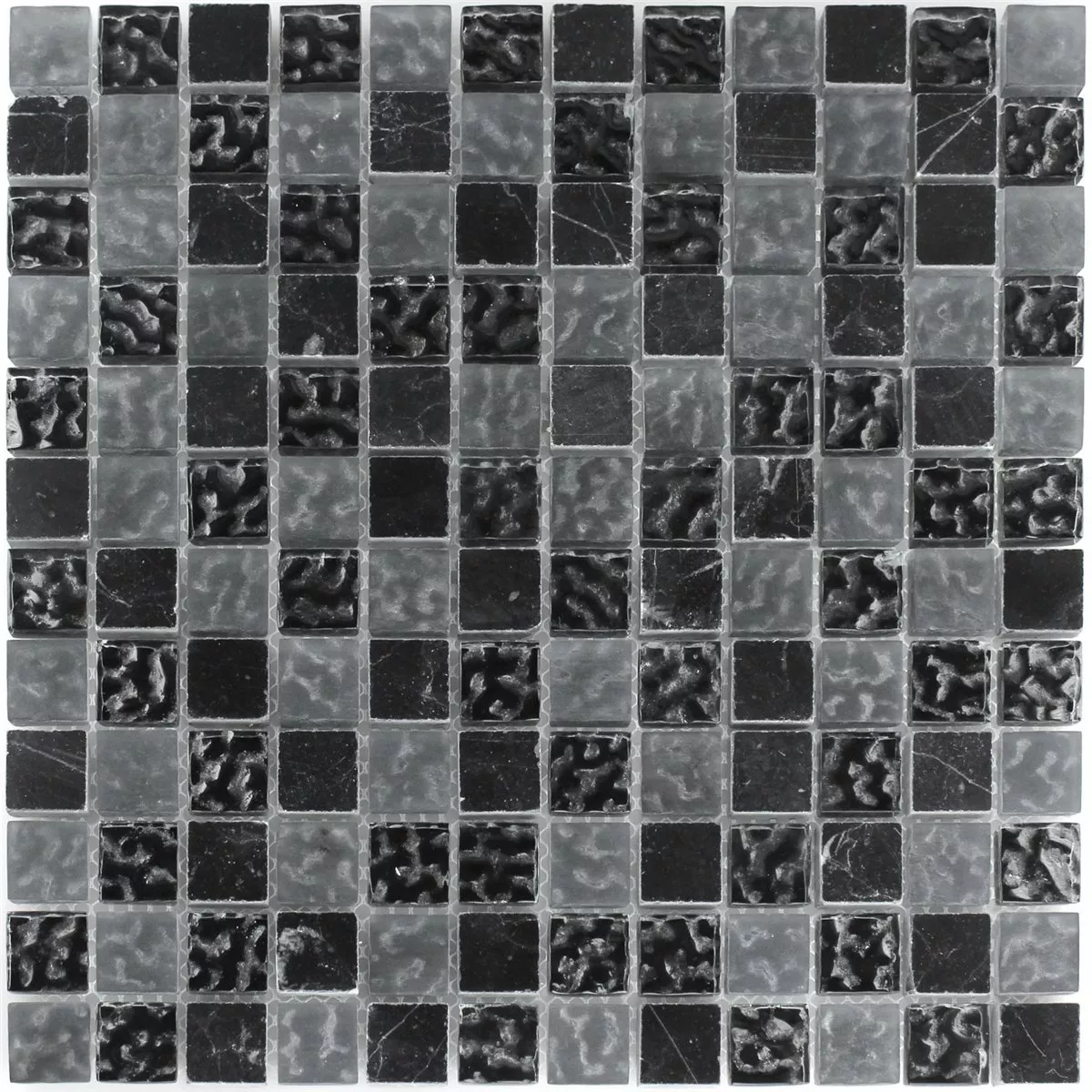 Mosaik Glas Marmor Zambia Räffling 23x23x8mm