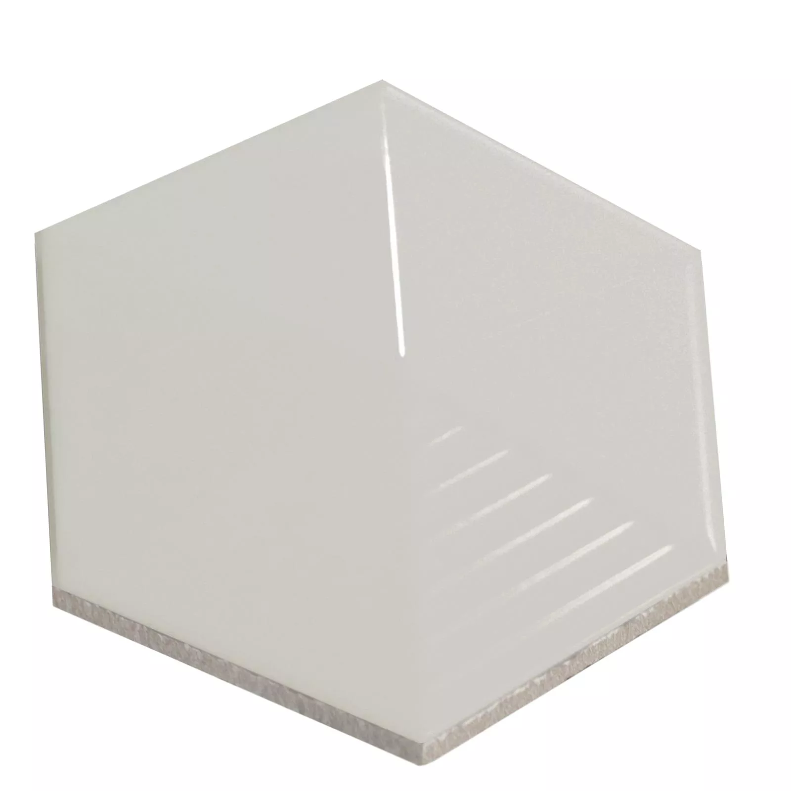 Prov Kakel Rockford 3D Hexagon 12,4x10,7cm Ljusgrå