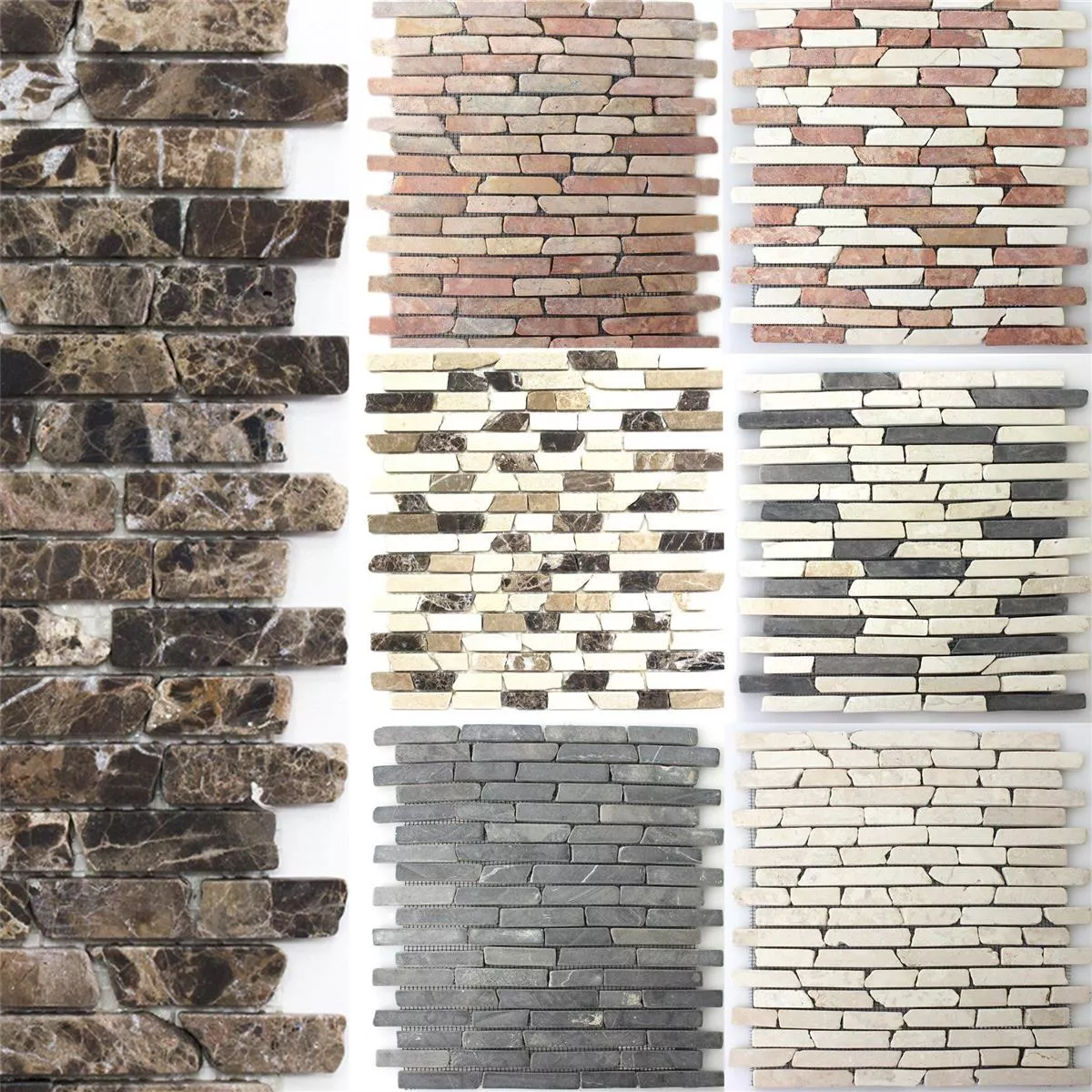 Mosaik Natursten Marmor Bali Bricks