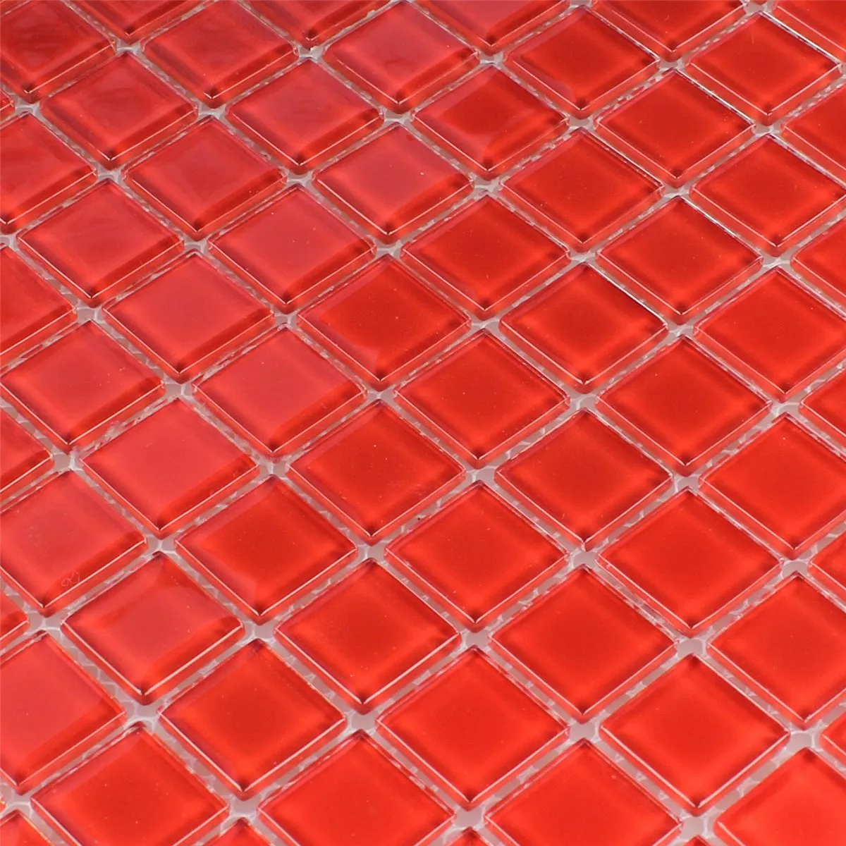 Kristall Glasmosaik Röd Uni 25x25x4mm