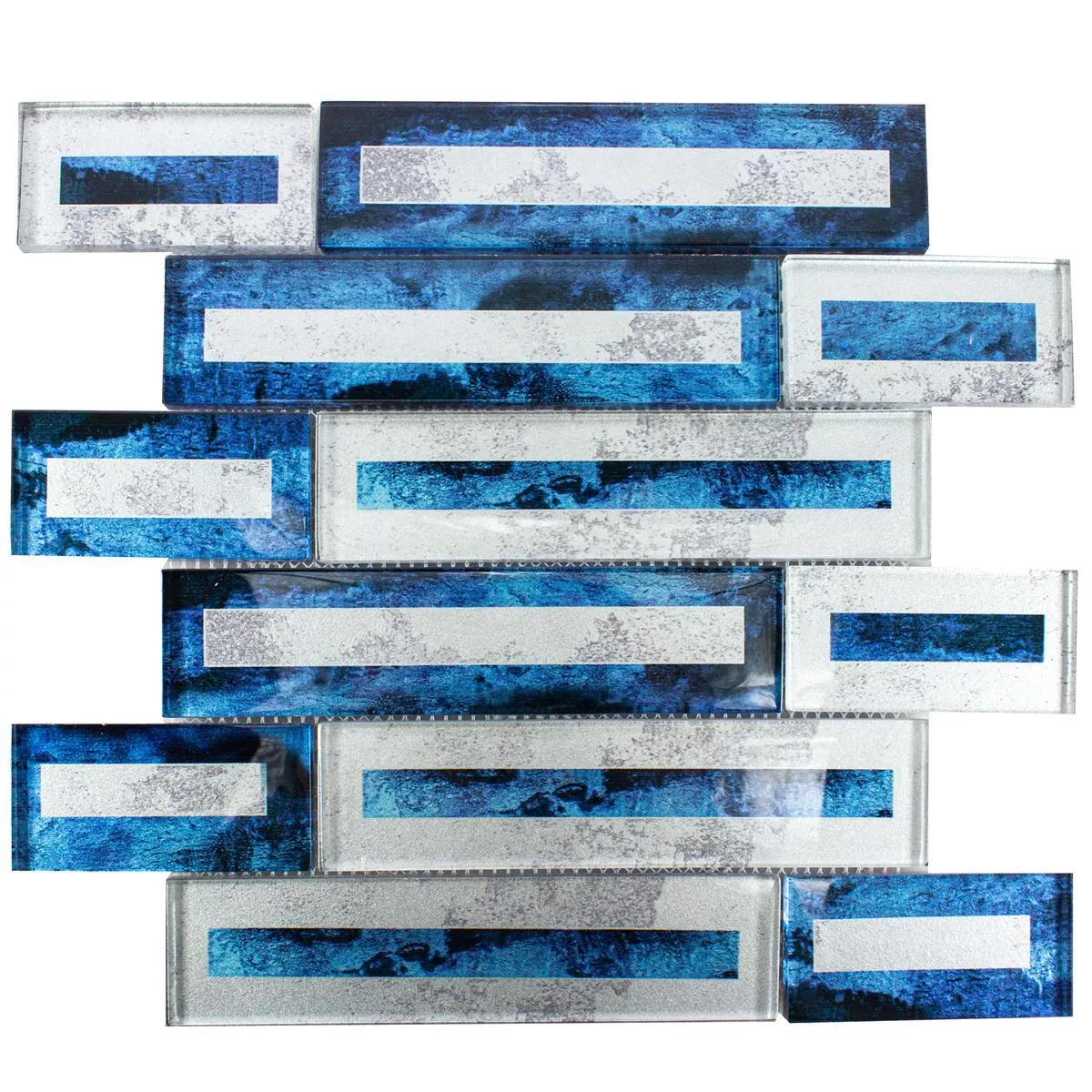 Glasmosaik Plattor Romans 2D Effekt Blå