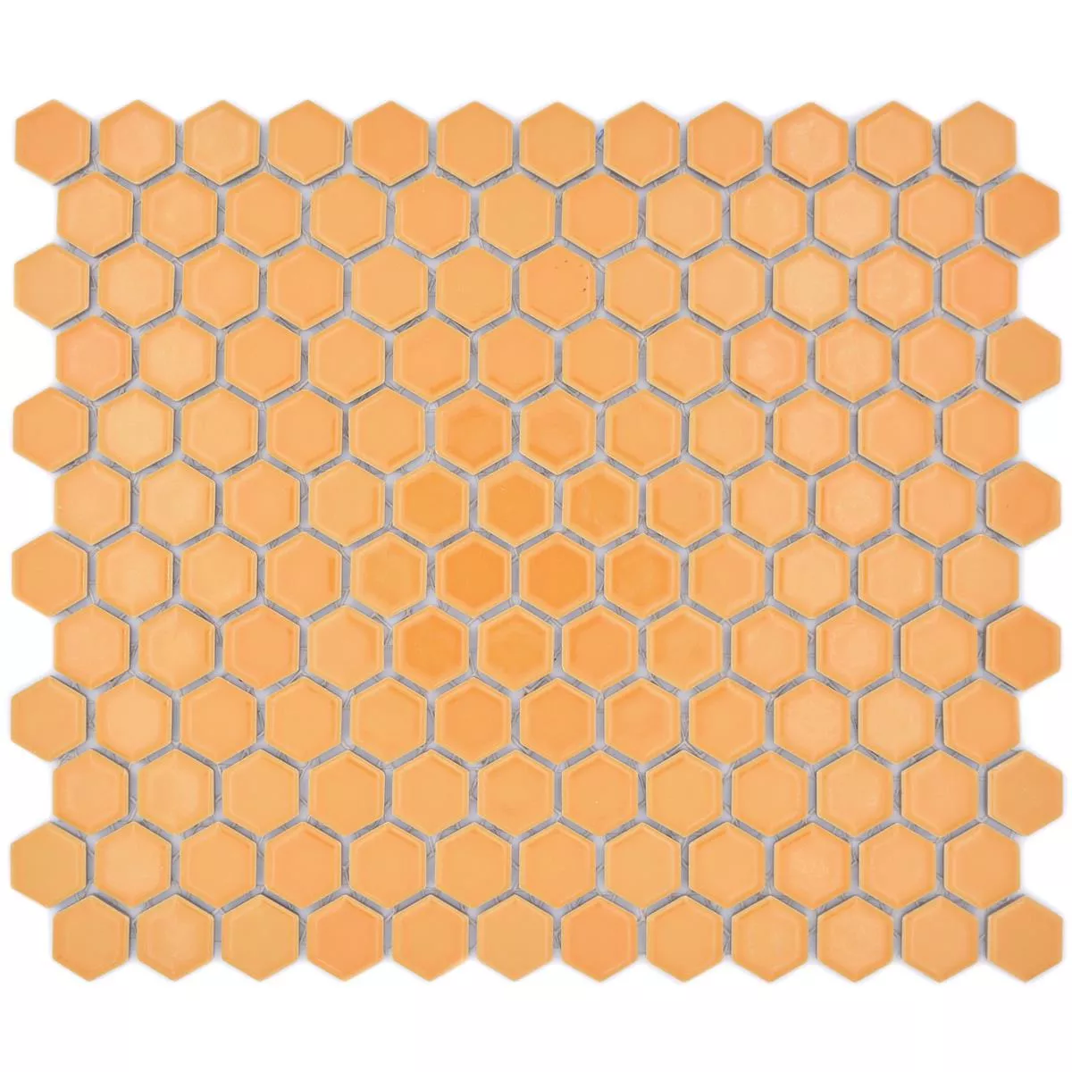 Prov från Keramikmosaik Salomon Hexagon Ockra Apelsin H23