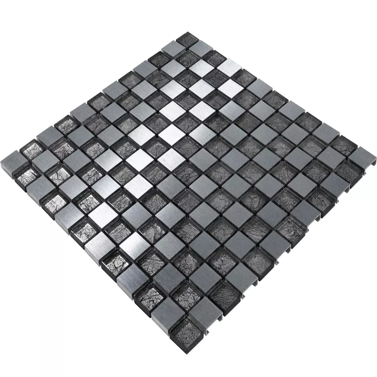 Prov Glas Aluminium Mosaik Eldorien Silver-Grå