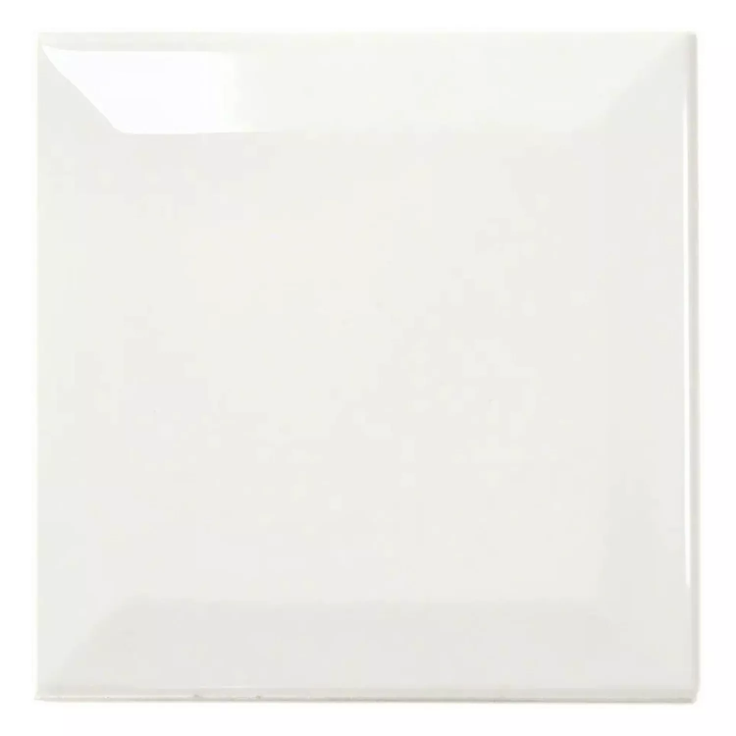 Metro kakel Vit Glänsande 10x10 cm Med Fasett Catarina Blanco