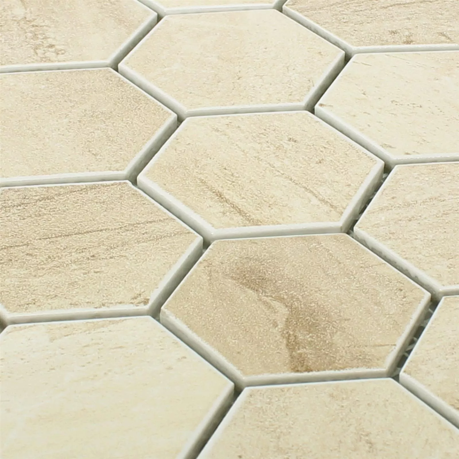 Prov Keramik Betongoptik Mosaik Shepherd Hexagon Beige