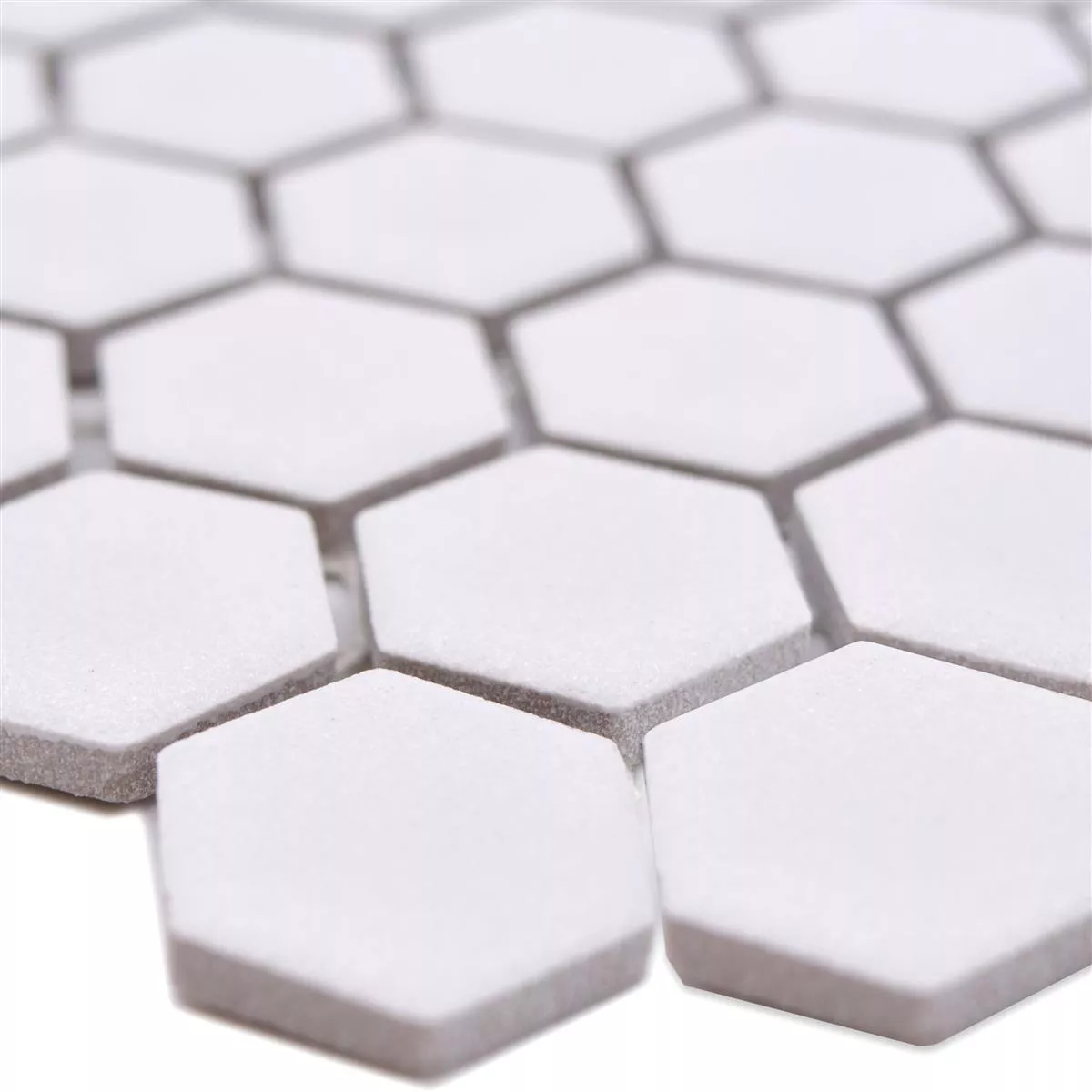 Prov Keramikmosaik Bismarck R10B Hexagon Vit H23