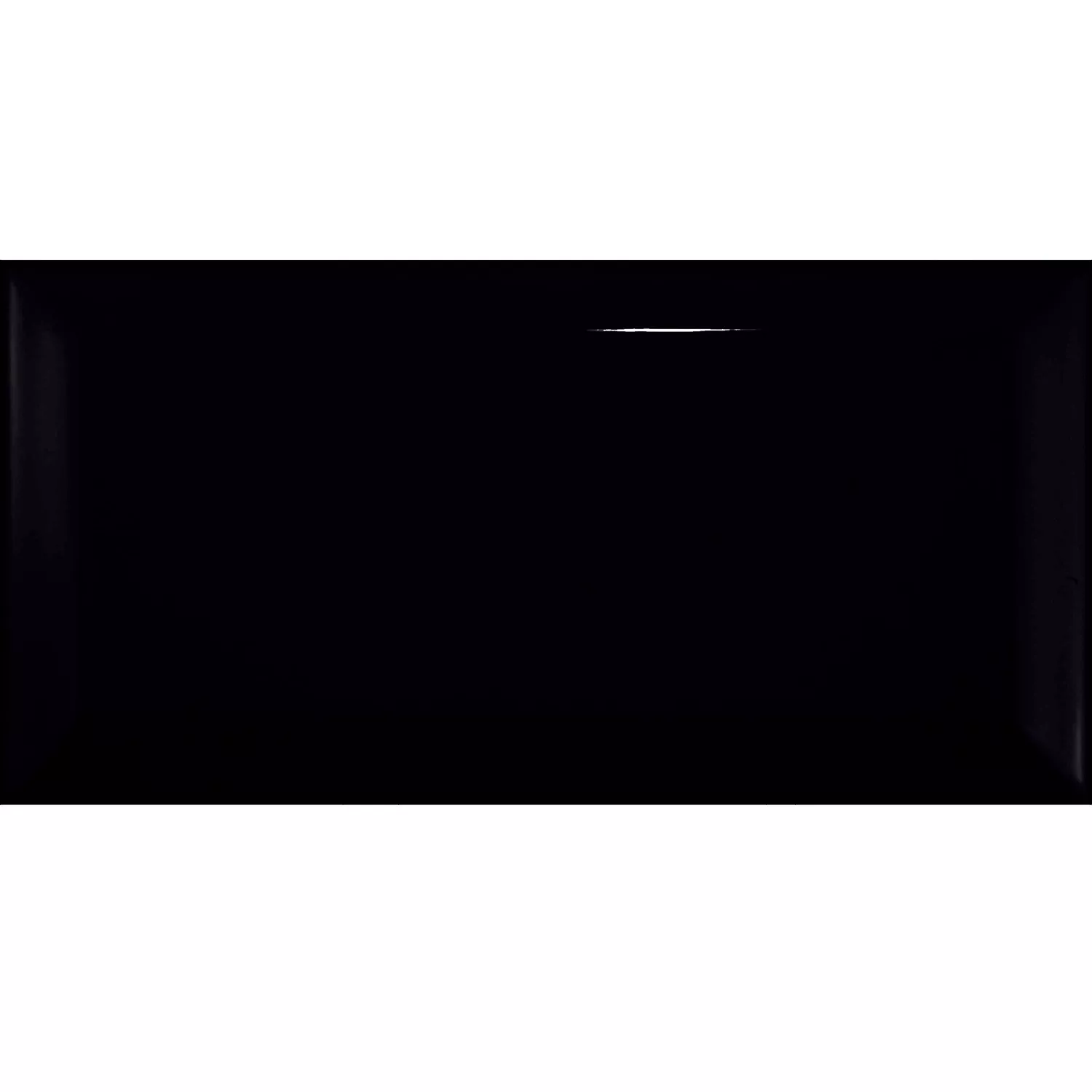 Metro kakel Svart Glänsande 7,5x15 cm Med Fasett Pitcox Negro