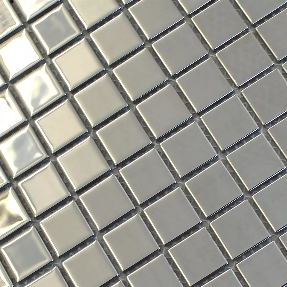 Glasmosaik Silver Uni 25x25x4mm