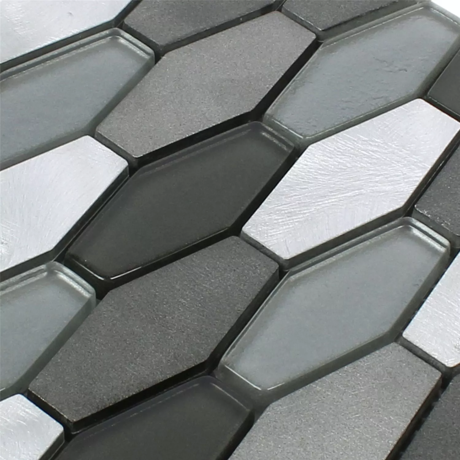 Prov Mosaik Hexagon Lupo Svart Silver