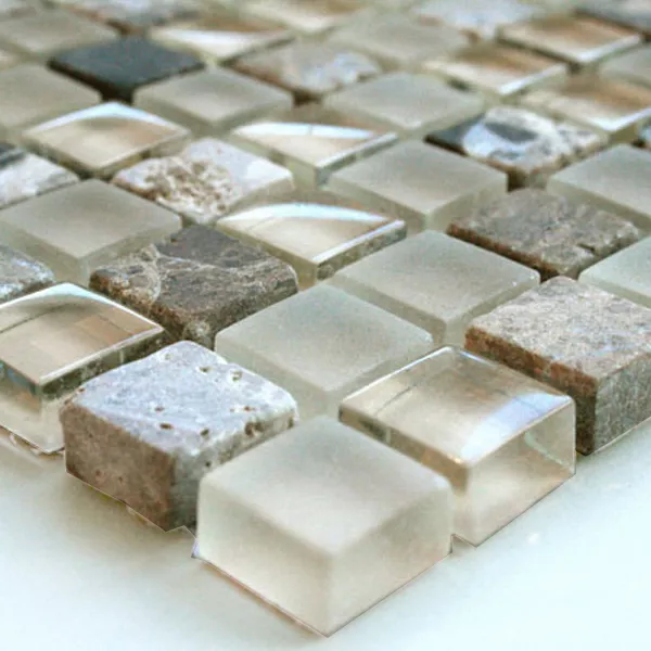 Prov Mosaik Glas Marmor  Beige Mix