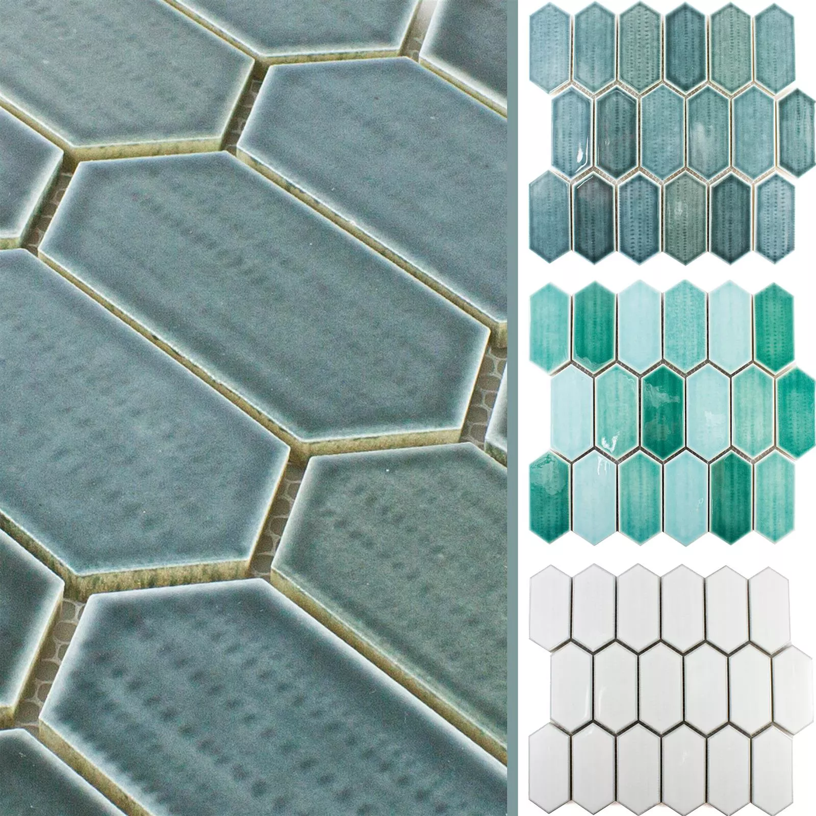 Keramik Mosaik McCook Hexagon Lång