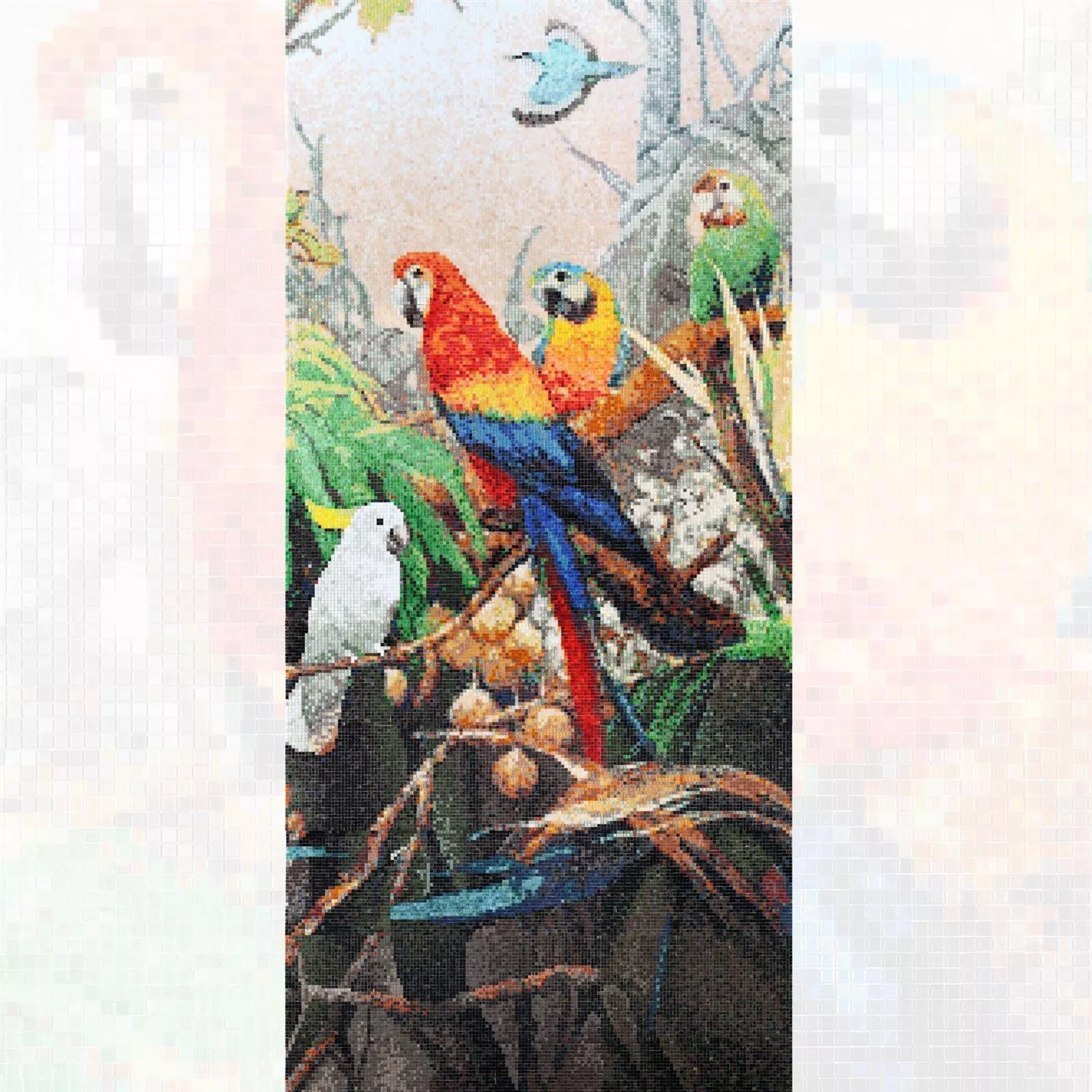 Glasmosaik Bild Parrots 90x240cm