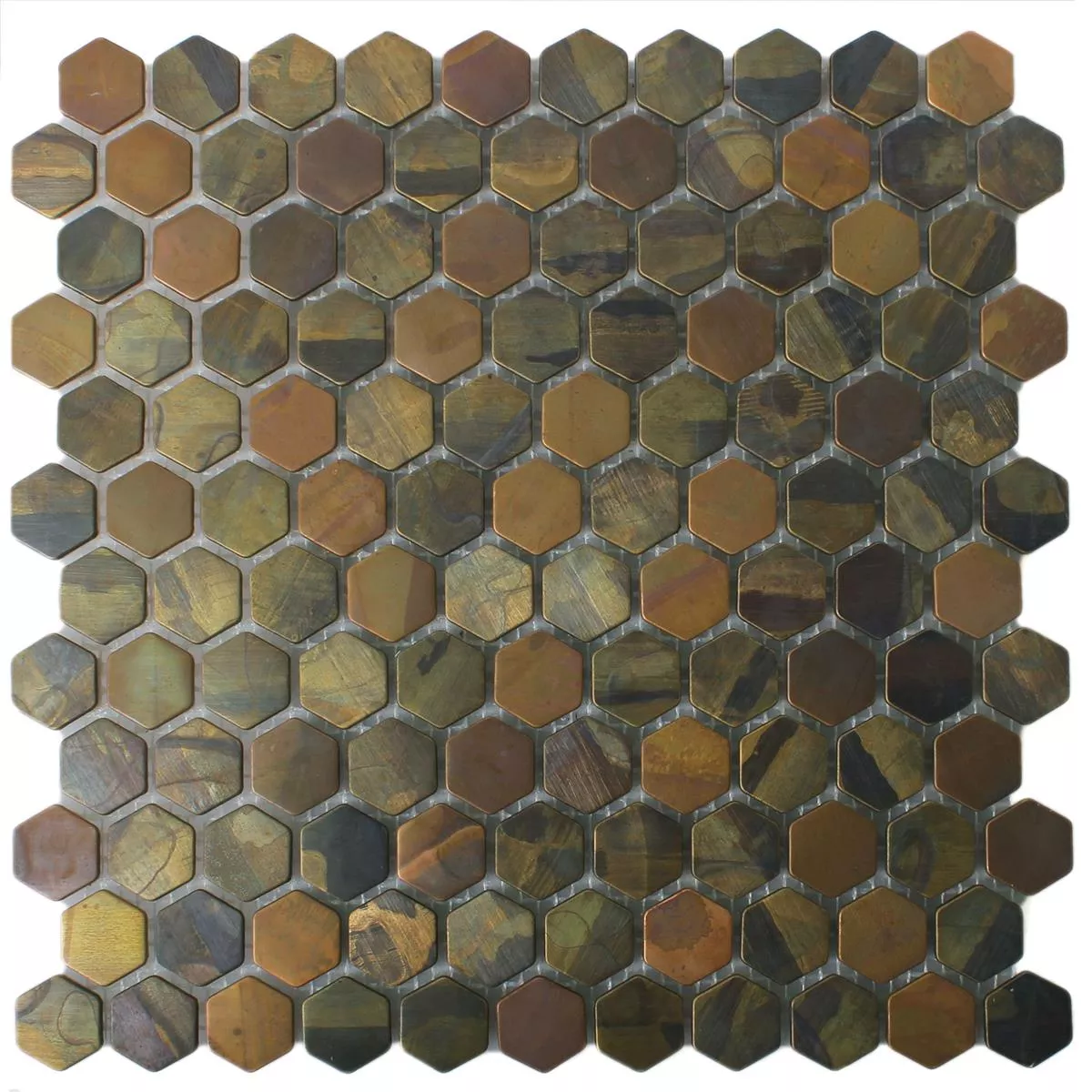 Mosaik Koppar Merkur Hexagon Brun 24