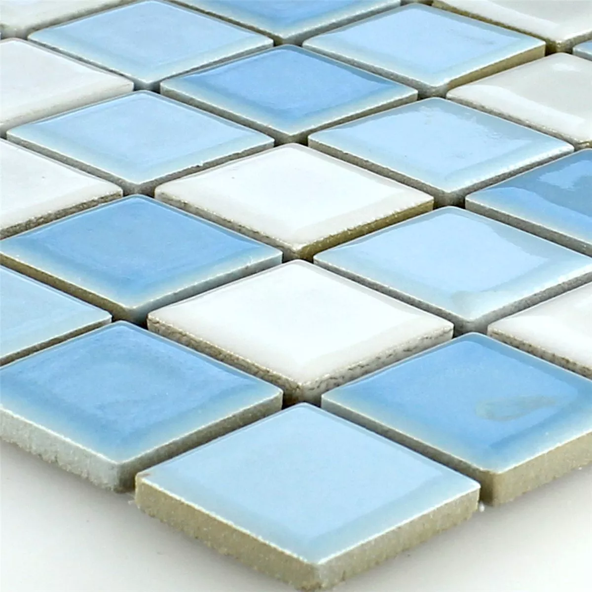 Mosaik Keramik Blå Vit 25x25x5mm
