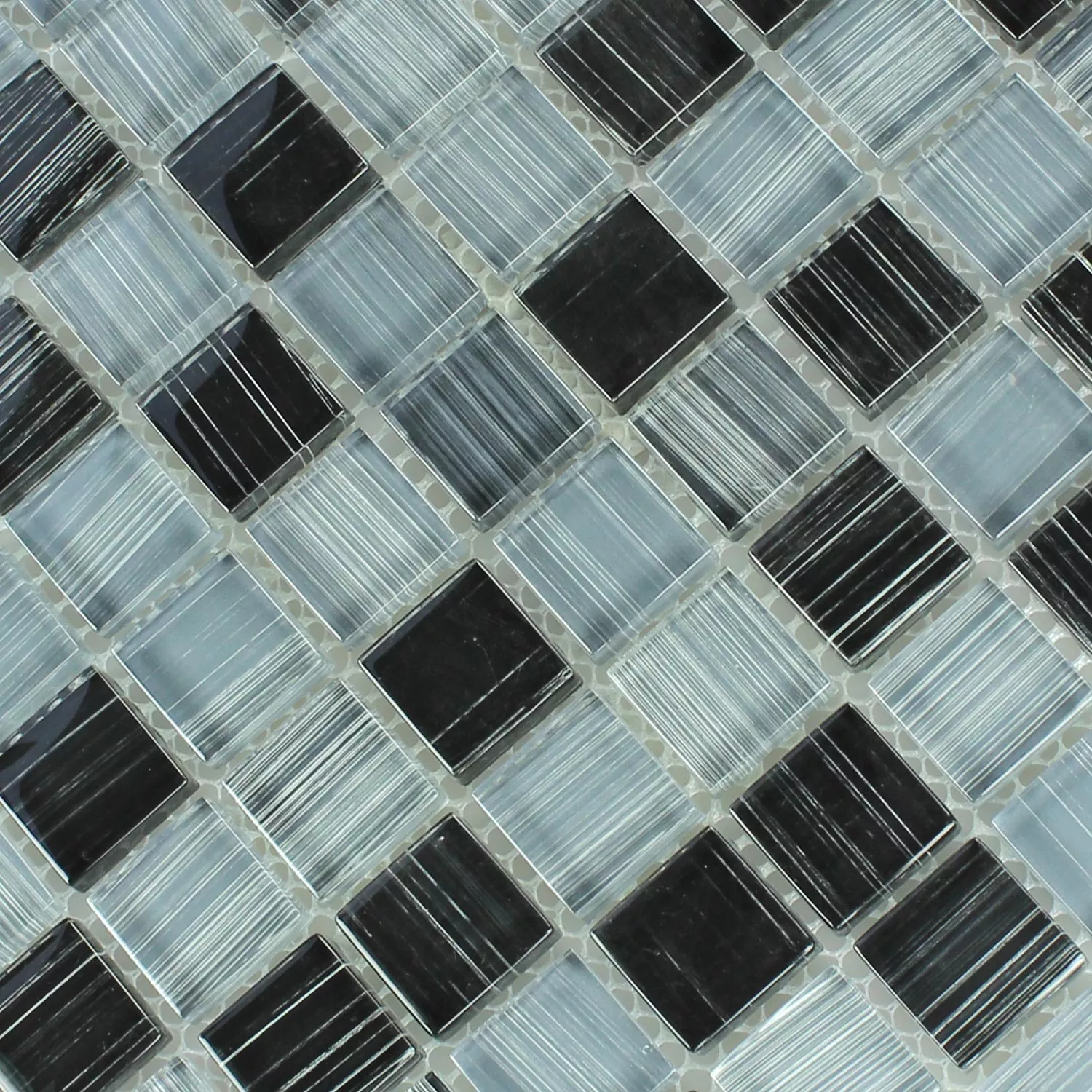Glasmosaik Sträck Svart Grå
