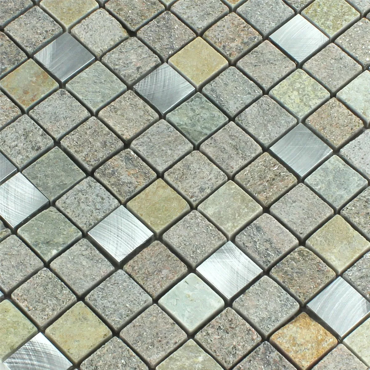 Mosaik Natursten Alu Kvartsit 23x23x8mm
