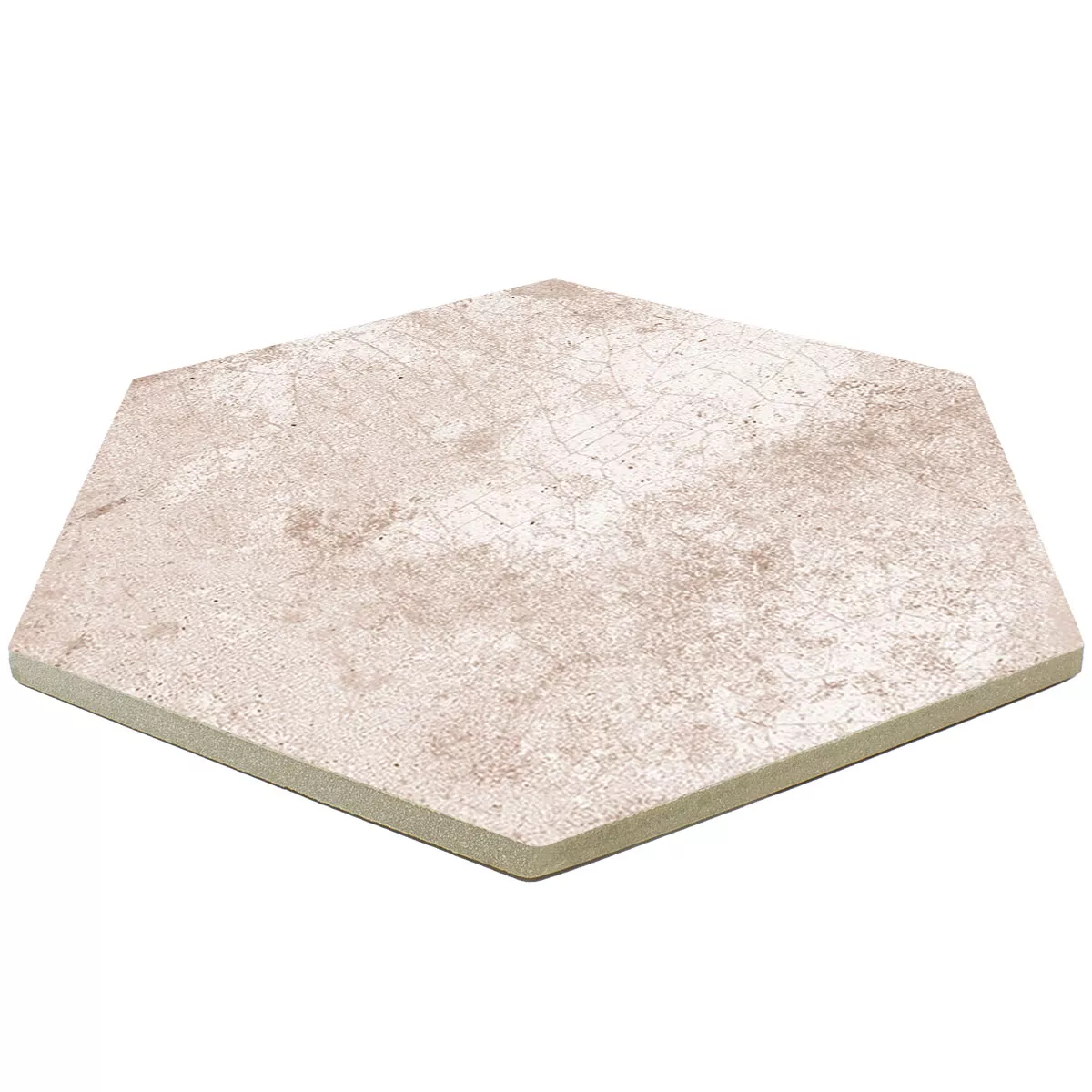 Stengods Plattor Honiara Hexagon Grundläggande Kakel Taupe 22,5x25,9cm