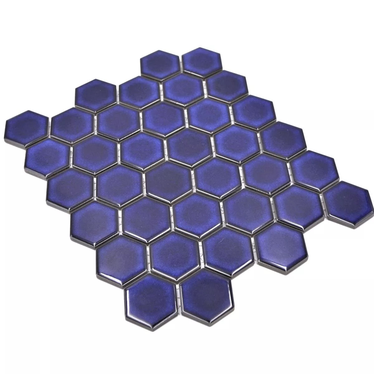 Keramikmosaik Salomon Hexagon Kobolt Blå H51