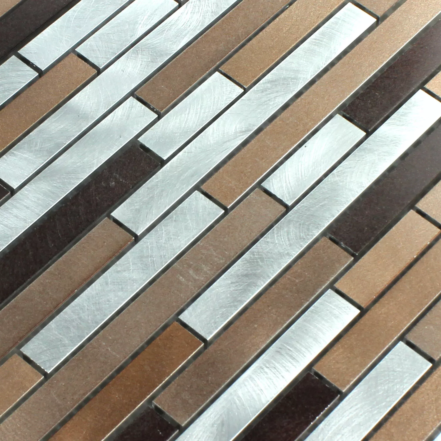 Mosaik Metall Aluminium Koppar Brun Mix