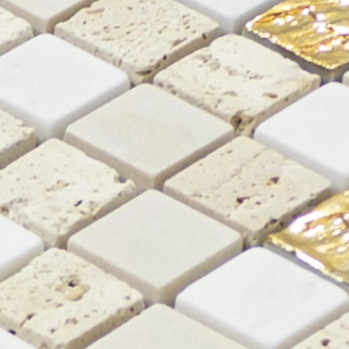 Prov Marmor Natursten Mosaik Plattor Limonello Guld Kräm
