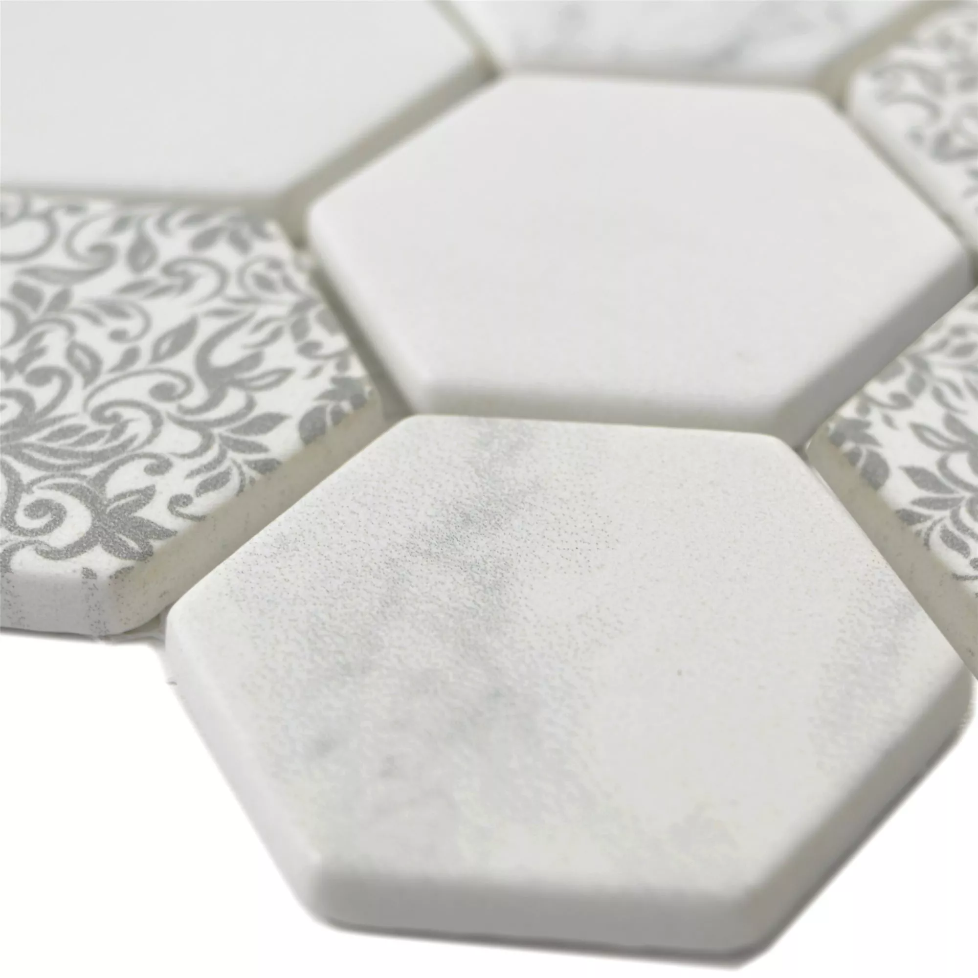 Prov Glasmosaik Plattor Acapella Carrara Hexagon