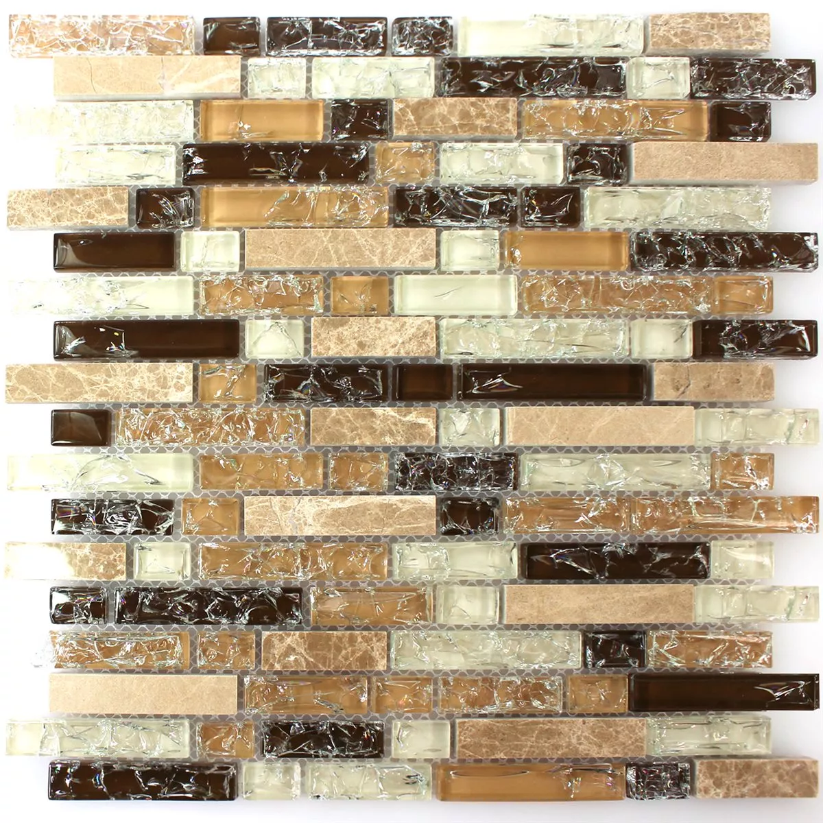 Prov Mosaik Glas Marmor Emperador Mix