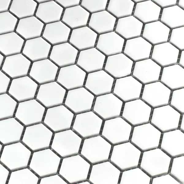 Prov Mosaik Keramik Hexagon Vit Matt H23