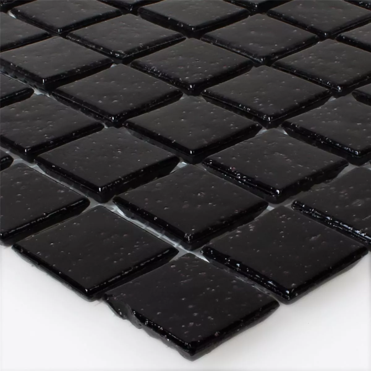 Mosaik Glas Svart Uni 20x20x4mm Mosaik Glas Svart Uni 20x20x4mm