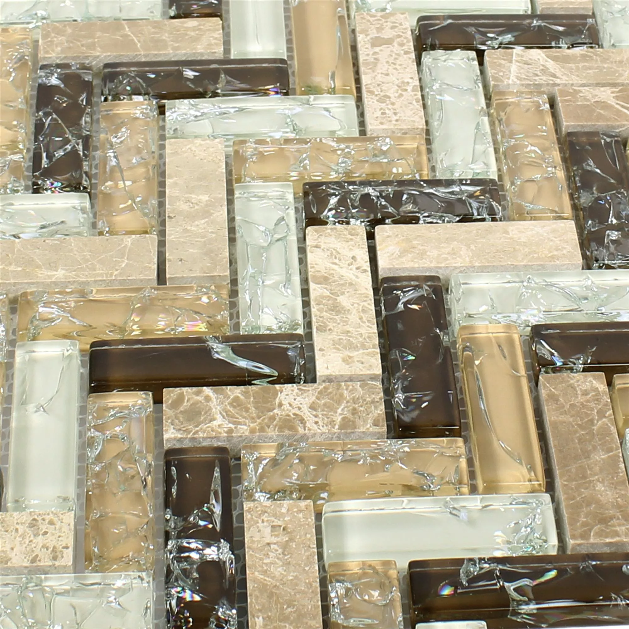 Mosaik Glas Natursten Malawi Emperador Fiskben