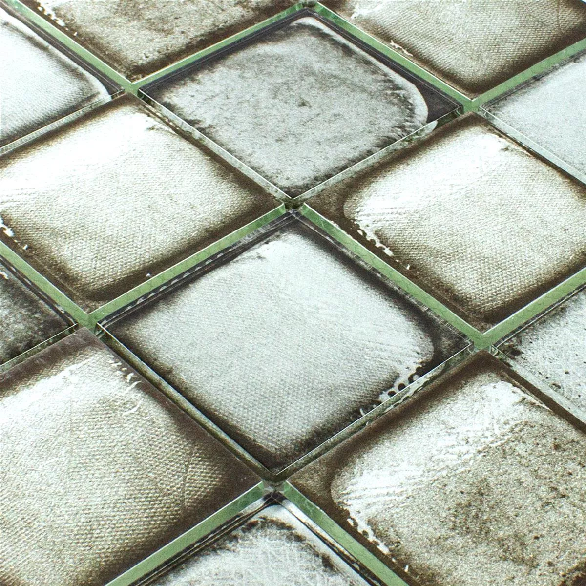 Glasmosaik Plattor Cement Optik Granada Grå