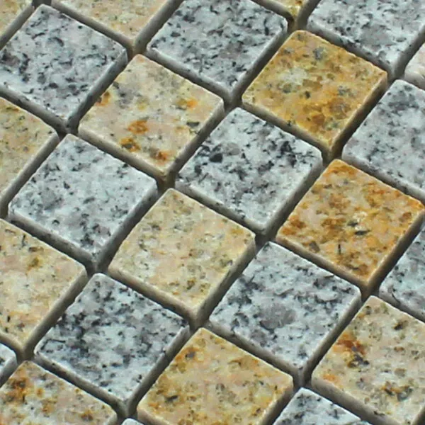 Mosaik Granit 23x23x8mm Gul Grå