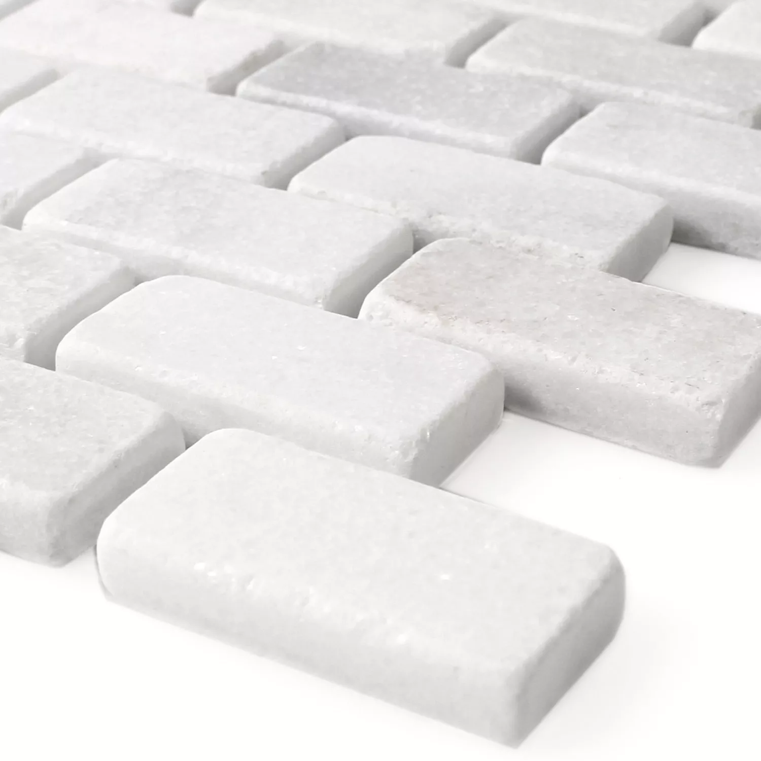 Mosaik Marmor Natursten Treviso Brick Vit Mosaik Marmor Natursten Treviso Brick Vit