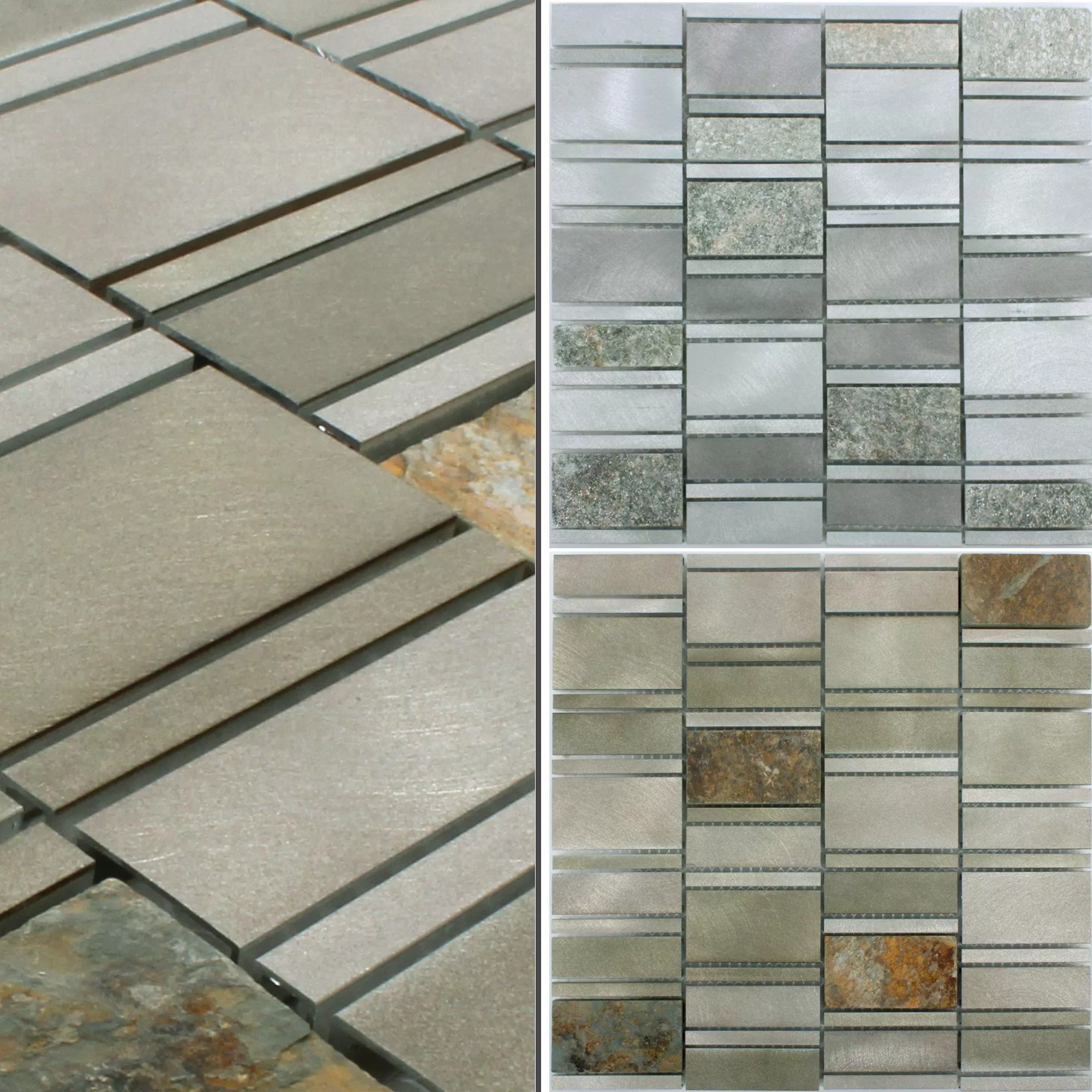 Prov Mosaik Natursten Aluminium Avanti