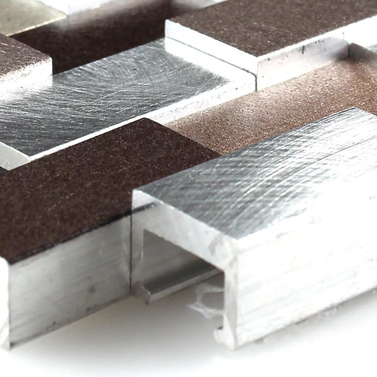Prov Aluminium Metall 3D Mosaik Koppar Brun
