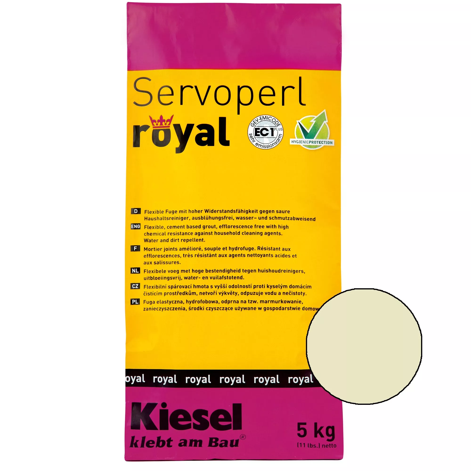 Kiesel Servoperl Royal - Flexibel, Vatten- Och Smutsavvisande Fog (5KG Jasmin)