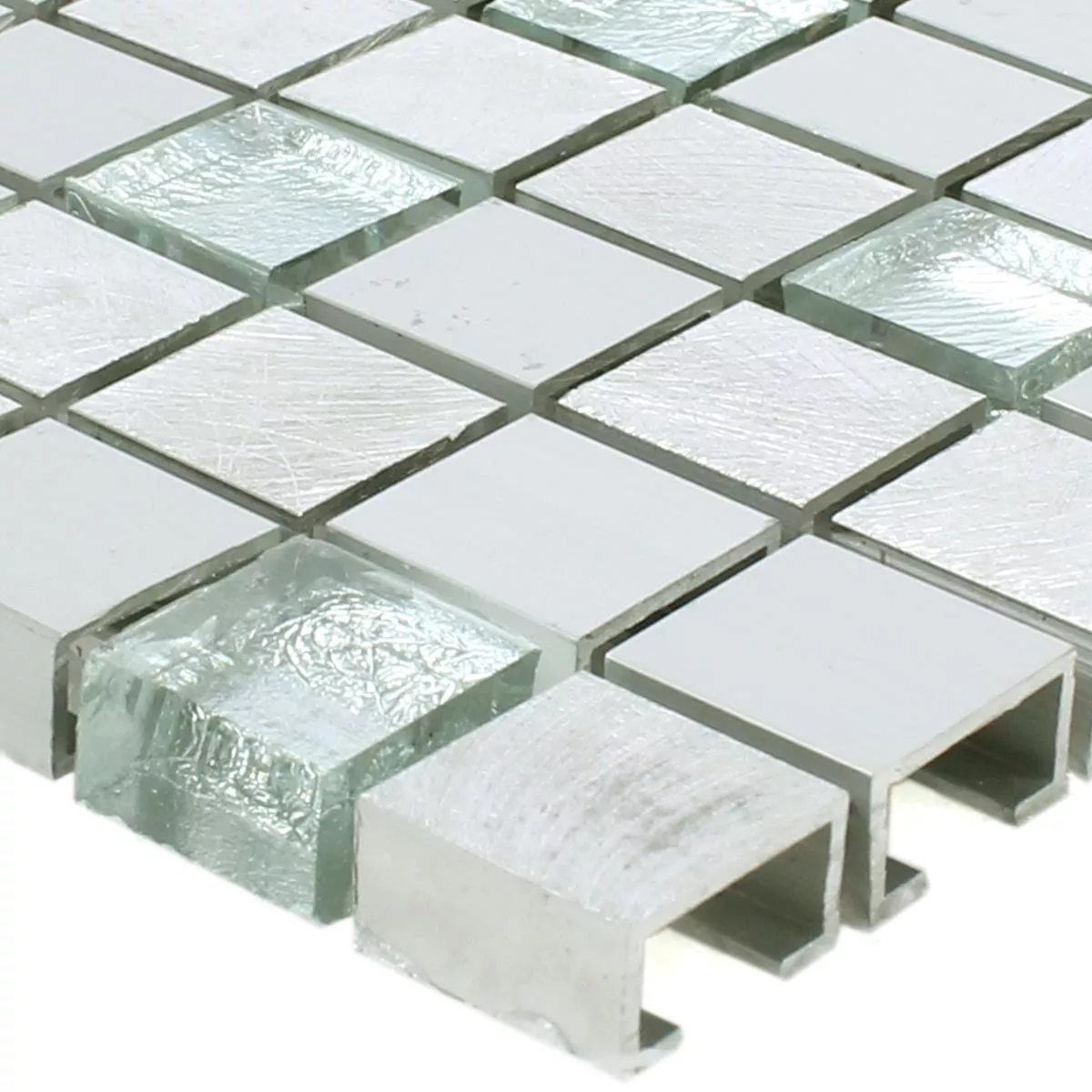 Prov Mosaik Lissabon Aluminium Glas Mix Silver