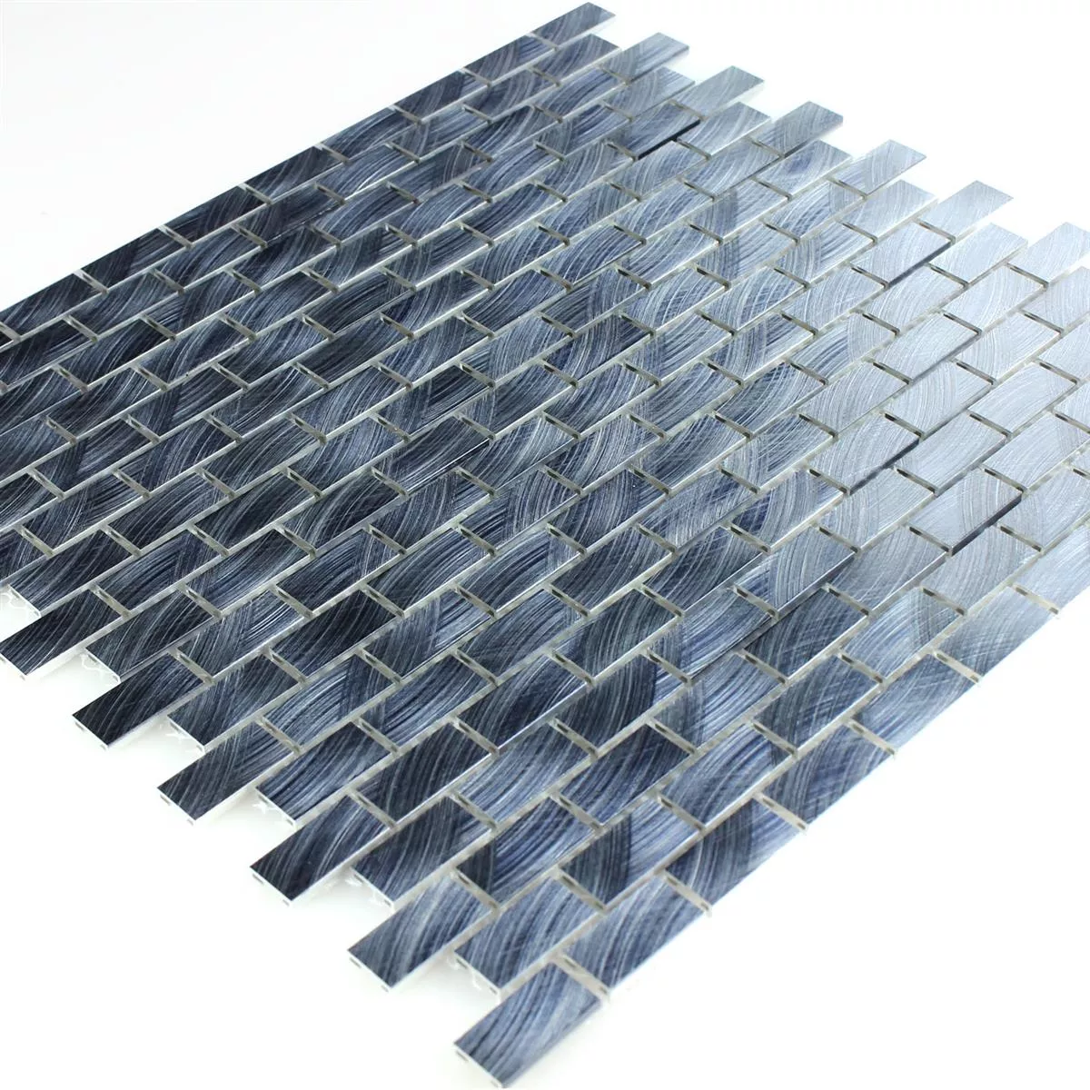Aluminium Mosaik Svart 15x30x4mm