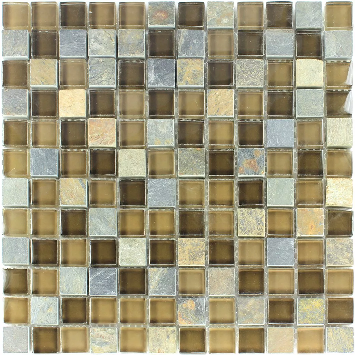 Prov Mosaik Natursten Glas Mocca