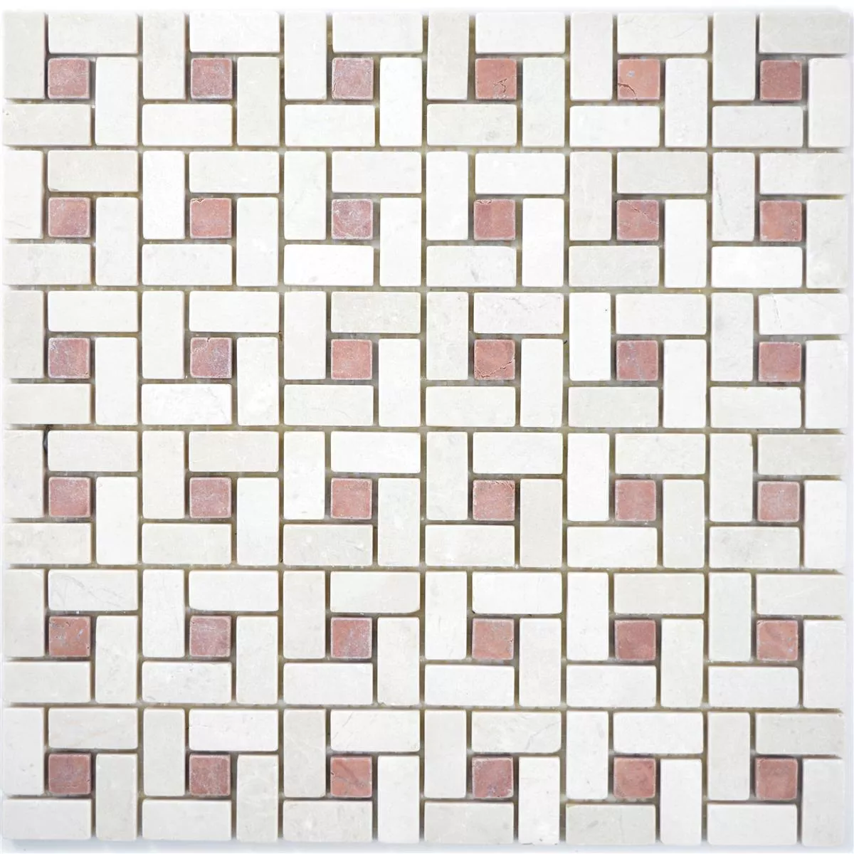 Prov Natursten Marmor Mosaik Robin Beige Rosso