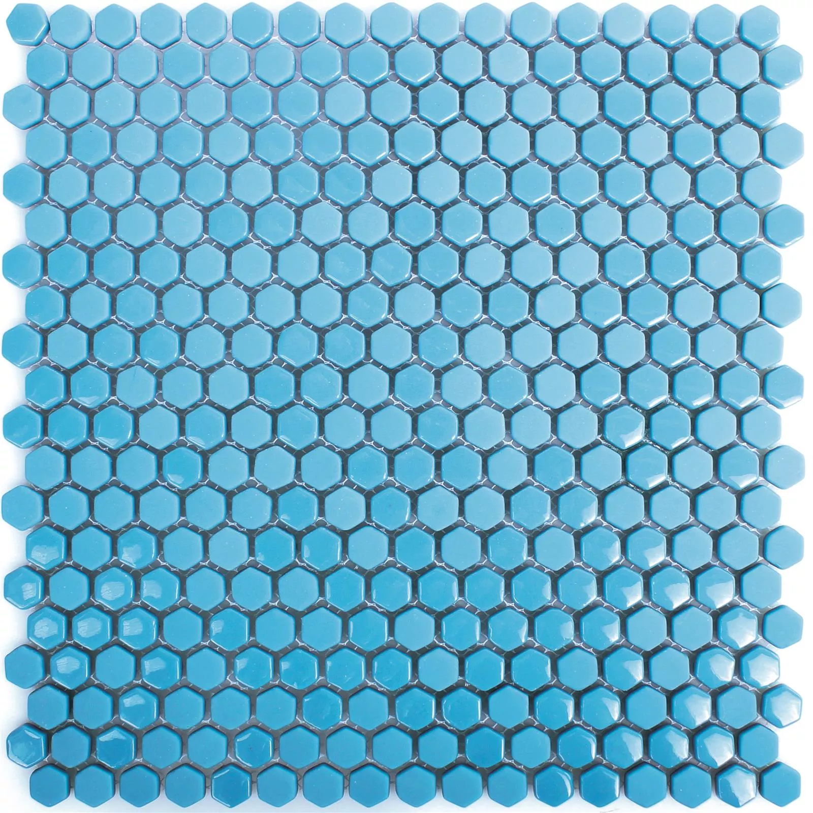 Glasmosaik Plattor Brockway Hexagon Eco Blå
