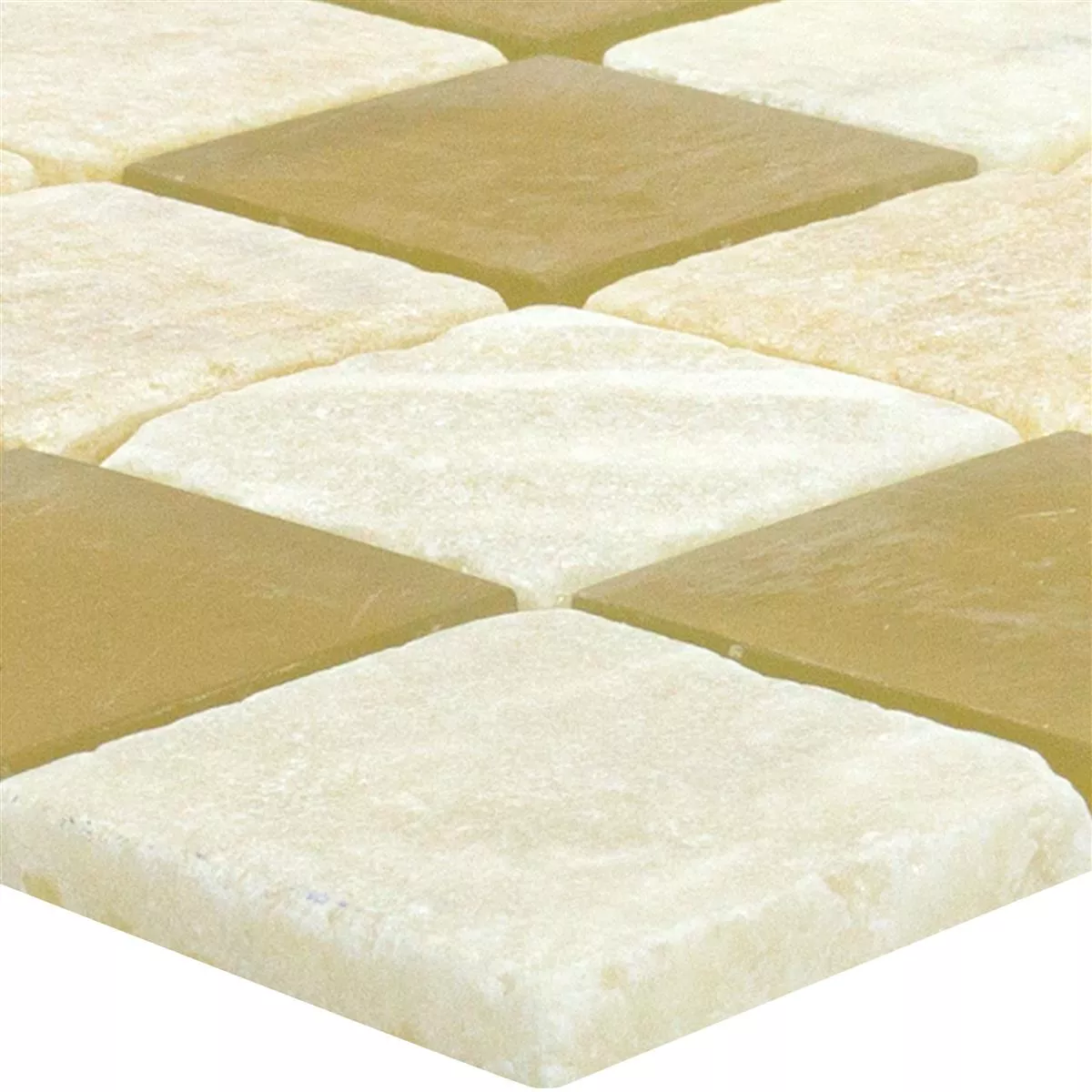 Glas Natursten Mosaik Plattor Aurelius Brun Beige Mix