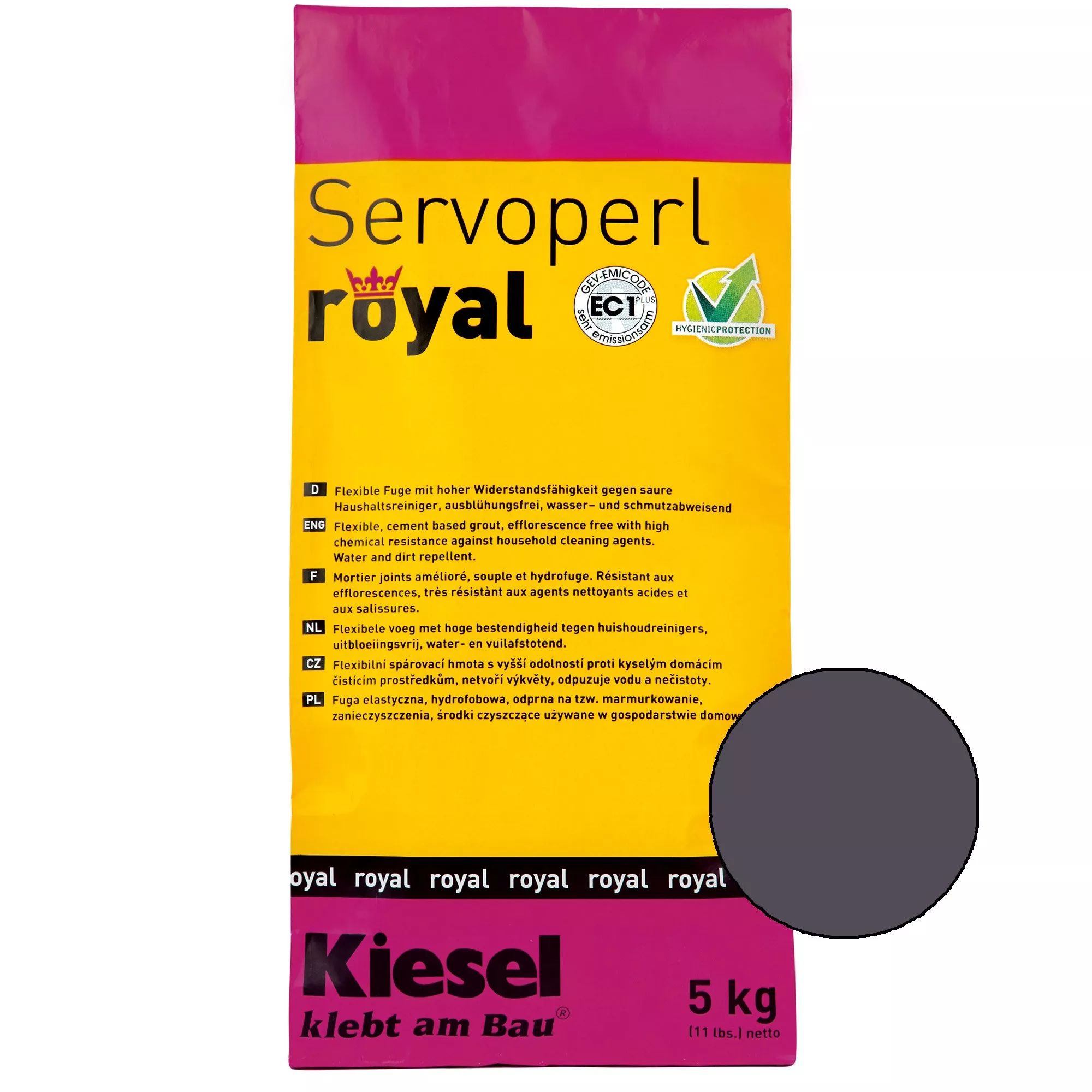 Kiesel Servoperl Royal - Flexibel, Vatten- Och Smutsavvisande Fog (5KG Shadow)