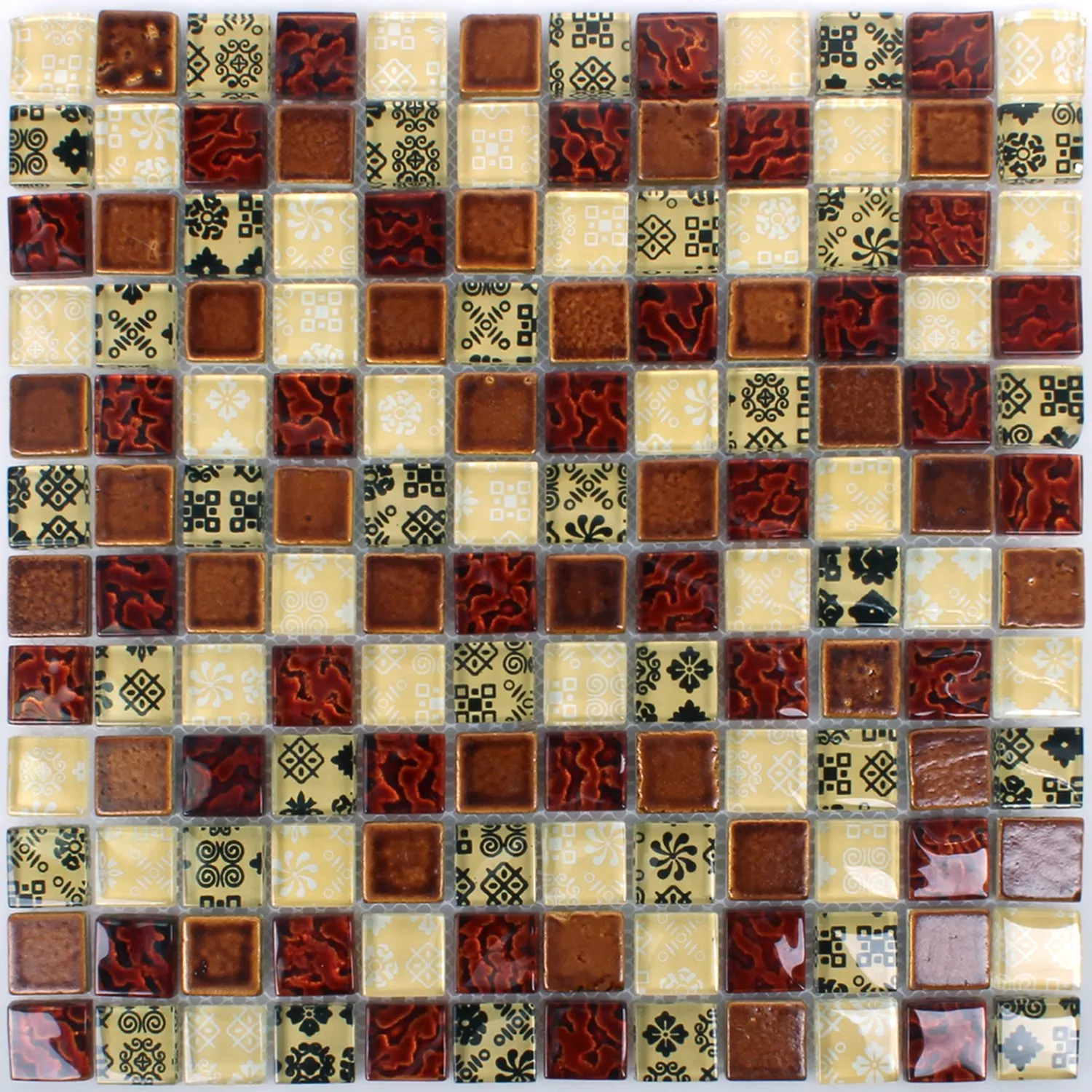 Mosaik Resin Glas Belmont Röd Beige