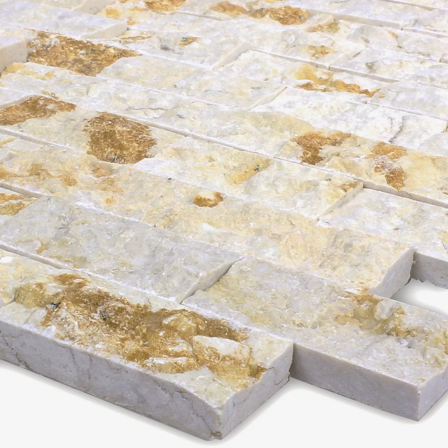 Mosaik Natursten Brick Splitface 3D Beige Mosaik Natursten Brick Splitface 3D Beige