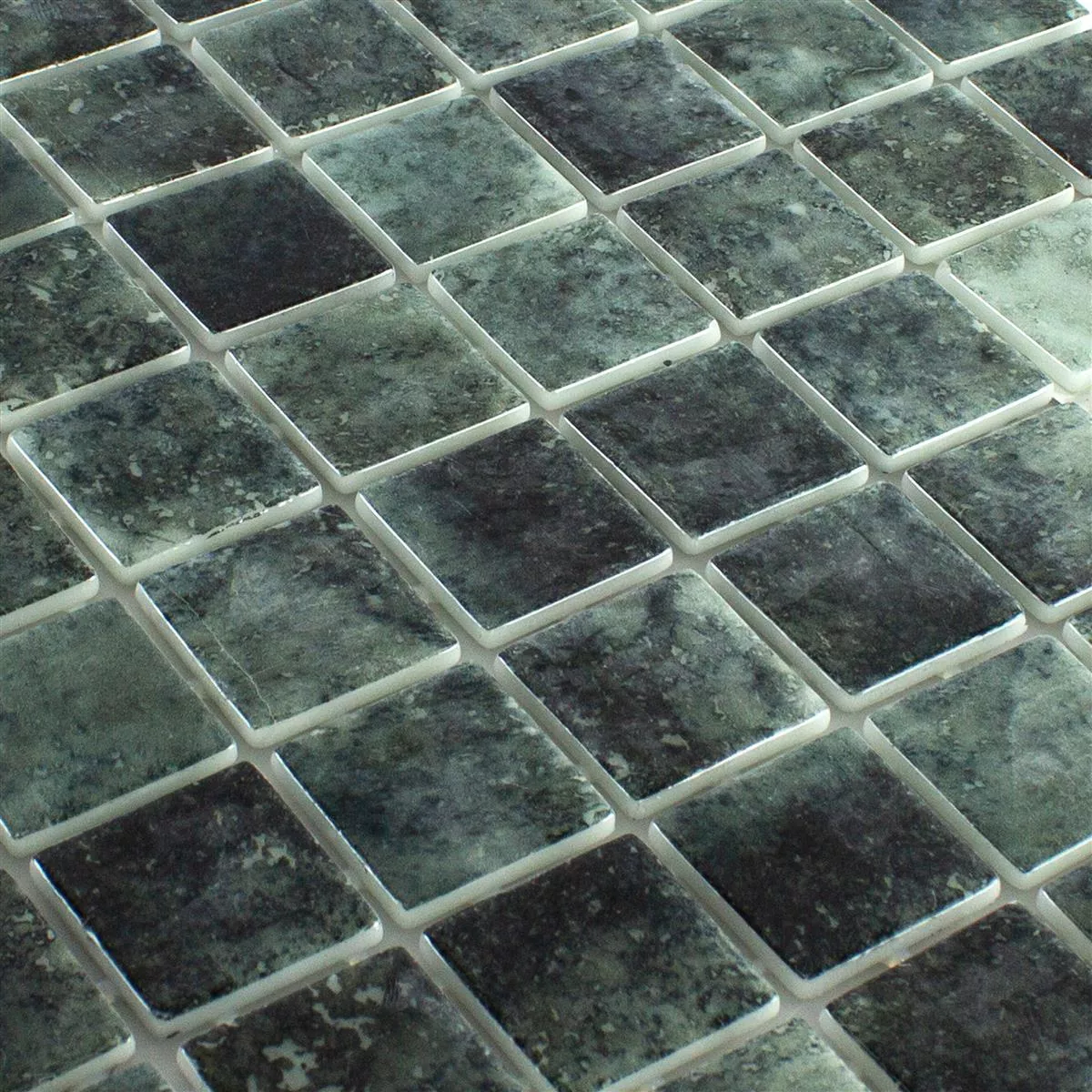 Glas Swimmingpool Mosaik Baltic Svart 38x38mm