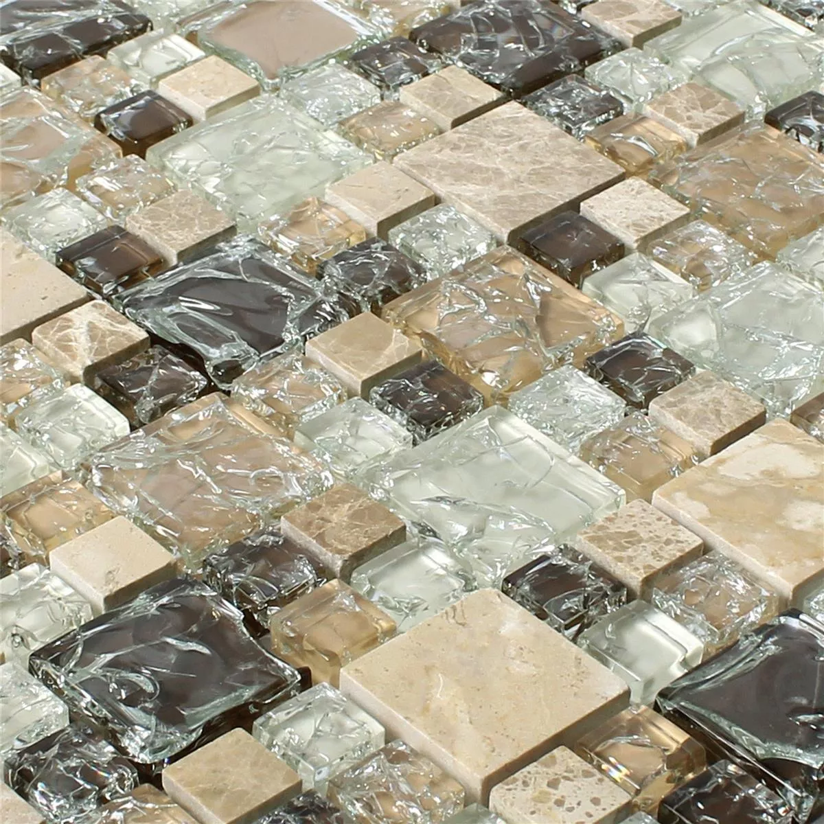 Mosaik Glas Natursten Malawi Emperador 2 Mix