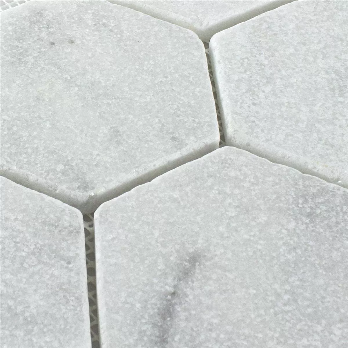 Marmor Natursten Mosaik Maracay Sexhörning White