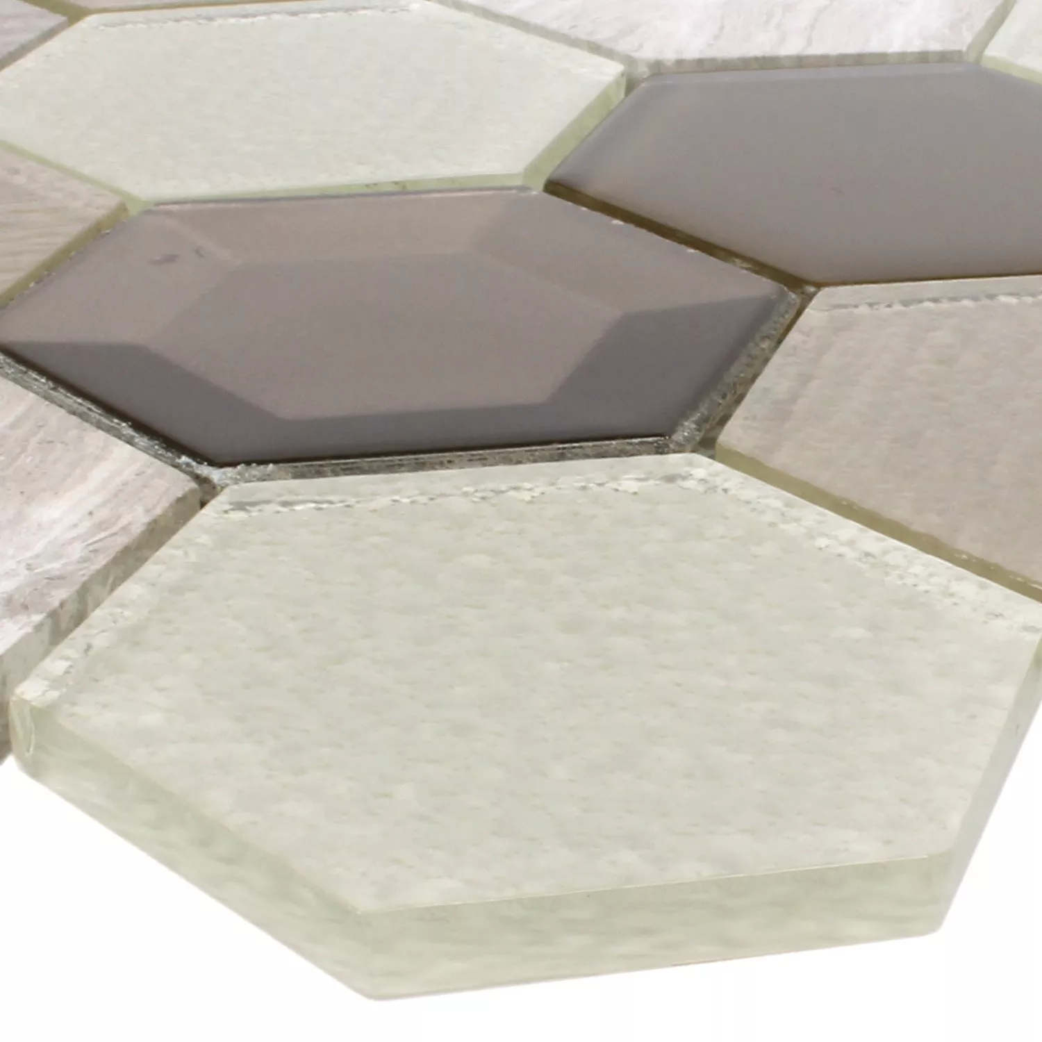 Mosaik Concrete Glas Natursten 3D Beige