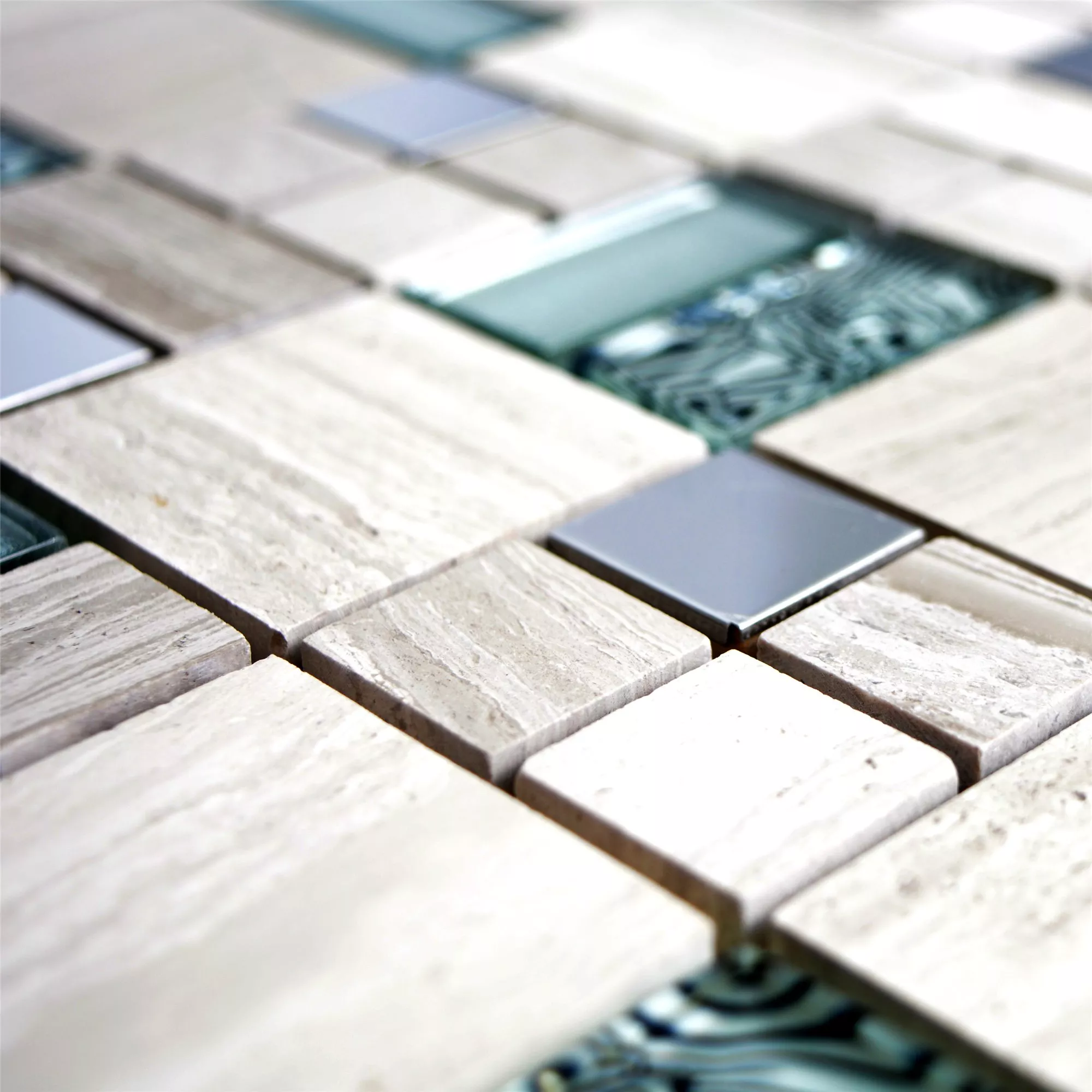 Glas Natursten Metall Mosaik Tinkabell