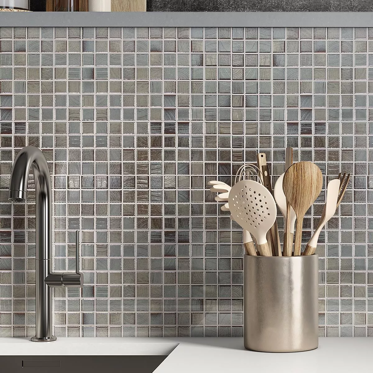 Keramik Mosaik Oraklia Silver